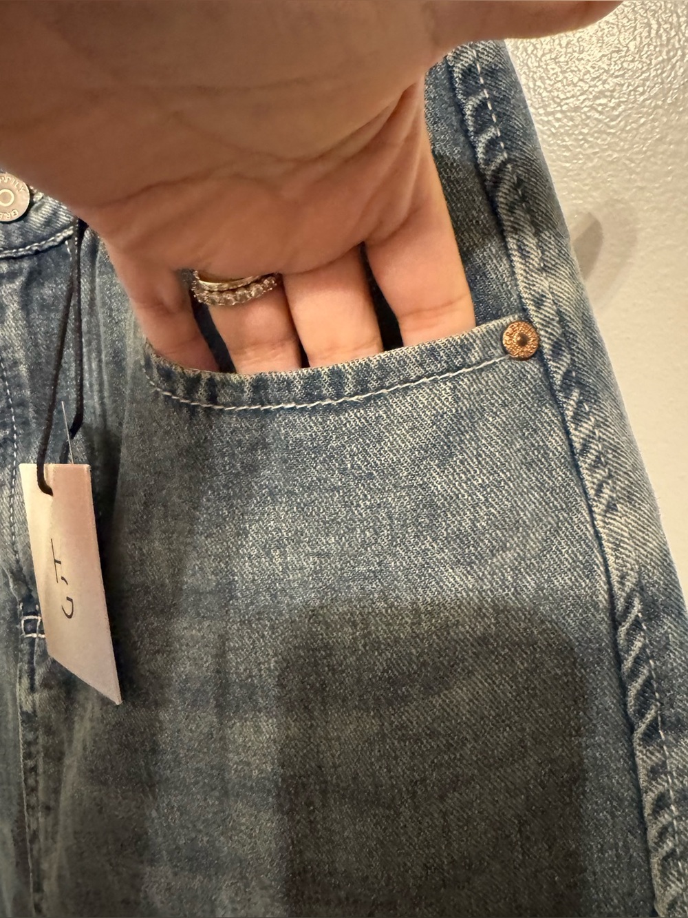 Happily Grey Blue Denim Front-Slit Maxi Skirt Size 3/25 - Picture 9 of 9